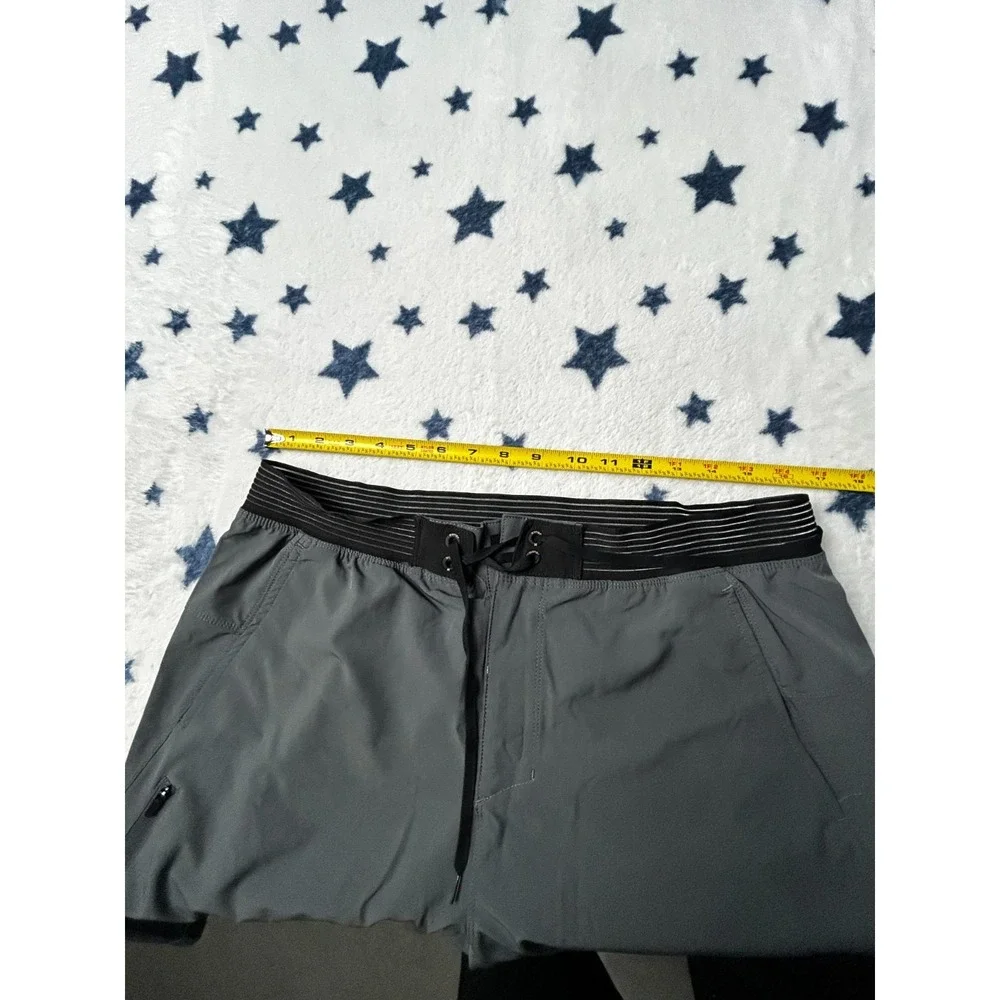Hurley Mens Large Gray Board Shorts Stretch Swim Surf Quick Dry Performance